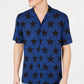 Camisa masculina American Rag com estampa de estrela e gola camp, azul marinho, tamanho extragrande