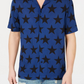 Camisa masculina American Rag com estampa de estrela e gola camp, azul marinho, tamanho extragrande