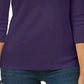 Karen Scott Blusa Henley Feminina Estampada Manga 3/4 Cinza/Roxo Tamanho Pequeno
