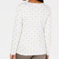 Karen Scott Top feminino pequeno com estampa de camelo, branco, tamanho médio