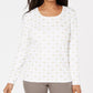 Karen Scott Top feminino pequeno com estampa de camelo, tamanho pequeno, branco