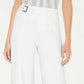 Calça feminina pequena com cinto lateral e perna larga, tamanho 6, branca, da INC International Concepts