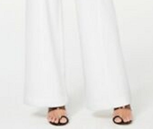 Calça feminina pequena com cinto lateral e perna larga, tamanho 6, branca, da INC International Concepts