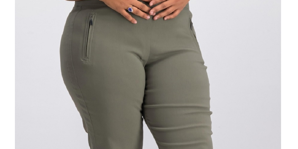 Calça feminina cropped reta INC International Concepts, marrom, tamanho 4