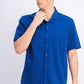 Camisa Seersucker Masculina Alfani Azul Tamanho Médio