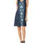 Vestido rodado estampado feminino Style &amp; Co, azul marinho, tamanho XXG