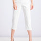 Calça feminina JM Collection Petite Cropped com zíper e acabamento em zíper, tamanho pequeno, extra grande, branca
