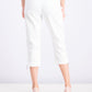 Calça feminina JM Collection Petite Cropped com zíper e acabamento em zíper, tamanho pequeno, extra grande, branca
