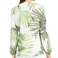 Blusa feminina Alfani Petite com estampa de manga sino, verde, tamanho pequeno
