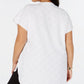 Blusa texturizada com decote dividido Alfani feminina, branca, tamanho 1X