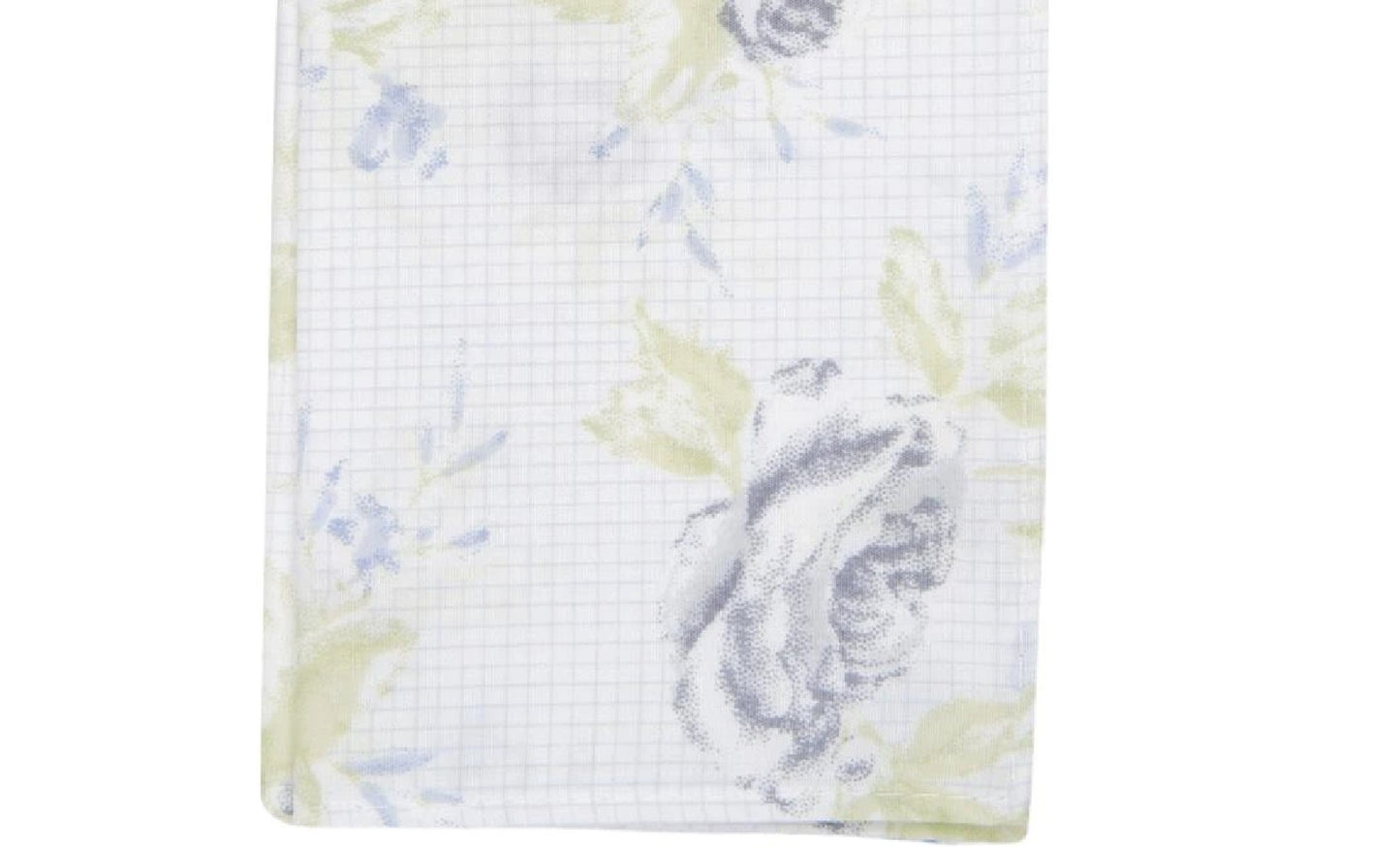 Lenço de bolso masculino Bar III com estampa de grade de rosas, tamanho regular, branco