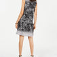 Vestido feminino estilo camponês estampado pequeno, preto, tamanho pequeno