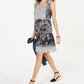 Vestido feminino estilo camponês estampado pequeno, preto, tamanho pequeno