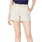 Shorts chino femininos Maison Jules com frente lisa, bege, tamanho 4