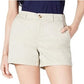 Shorts chino femininos Maison Jules com frente lisa, bege, tamanho 4