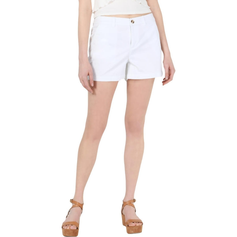 Shorts chino feminino Maison Jules com frente lisa, branco, tamanho 8
