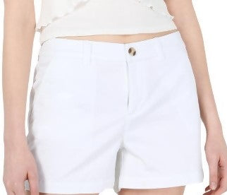 Shorts chino feminino Maison Jules com frente lisa, branco, tamanho 8