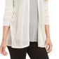 Cardigan feminino Charter Club Chevron Pointelle bege, tamanho médio