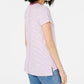 Camiseta feminina Maison Jules com decote redondo e manga curta, roxa escura, tamanho P