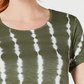 Blusa feminina com babados e tingimento tie-dye, tamanho grande, verde médio, estilo &amp; co