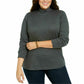 Karen Scott Blusa de gola alta feminina de algodão, cor carvão, tamanho extra grande