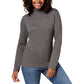 Karen Scott Blusa Feminina Petite Cotton Gola Mock Cinza Tamanho P