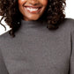 Karen Scott Blusa Feminina Petite Cotton Gola Mock Cinza Tamanho P