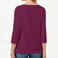 Karen Scott Blusa Feminina de Algodão com Decote Canoa e Tachas Roxa Tamanho P