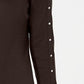 Vestido feminino Karen Scott Petite com decote canoa e tachas, marrom, tamanho Petit