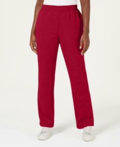 Calça Karen Scott Feminina Petite Classic Fleece Cintura Elástica Vermelha Tamanho Médio