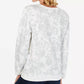 Moletom feminino Karen Scott de lã estampado, branco, tamanho XX-G