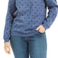 Moletom feminino Karen Scott com estampa de bolinhas, azul, tamanho extra pequeno