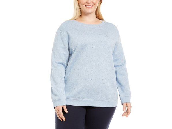 Moletom feminino Karen Scott Fleece Azul Tamanho 2 Extra Grande