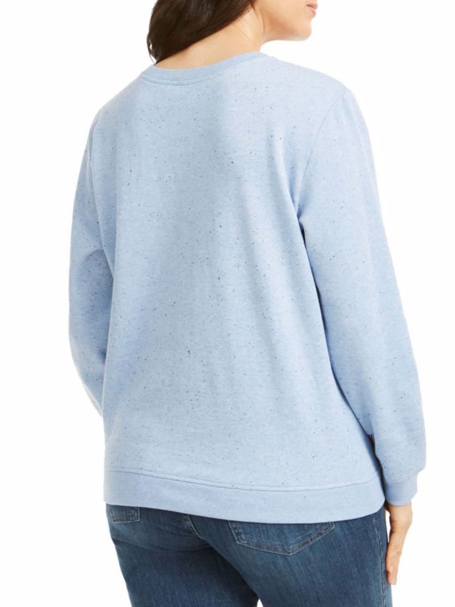 Moletom feminino Karen Scott Fleece Azul Tamanho 2 Extra Grande