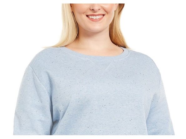 Moletom feminino Karen Scott Fleece Azul Tamanho 2 Extra Grande