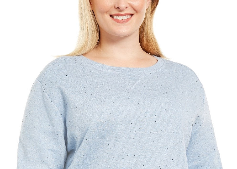Karen Scott Moletom de lã plus size feminino azul tamanho XX-G