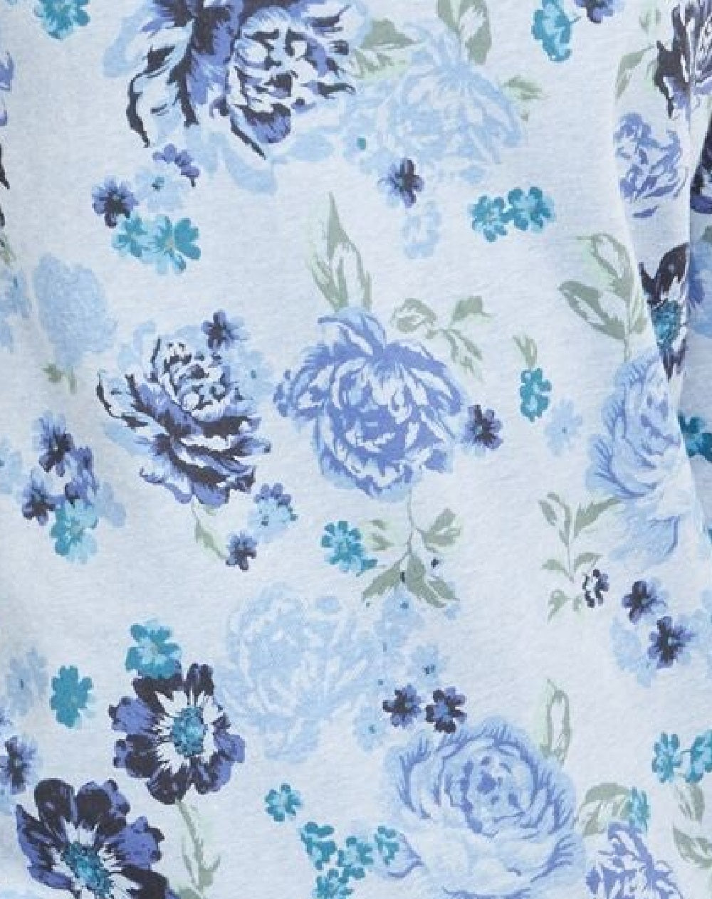 Karen Scott Moletom Feminino de Lã com Estampa Floral Azul Tamanho Médio