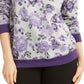 Moletom feminino Karen Scott Sport Key Garden Fleece Cassis tamanho 2 extra grande