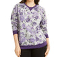 Karen Scott Moletom feminino com gola redonda estampado pequeno, azul, tamanho pequeno