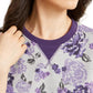 Karen Scott Moletom feminino com gola redonda estampado pequeno, azul, tamanho pequeno