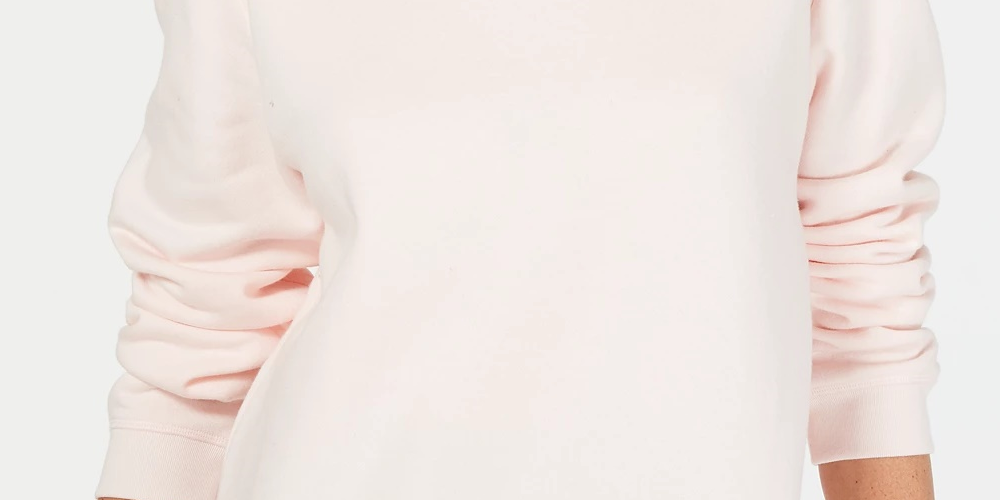 Karen Scott Moletom feminino esportivo de manga comprida com gola redonda, rosa, tamanho extra grande