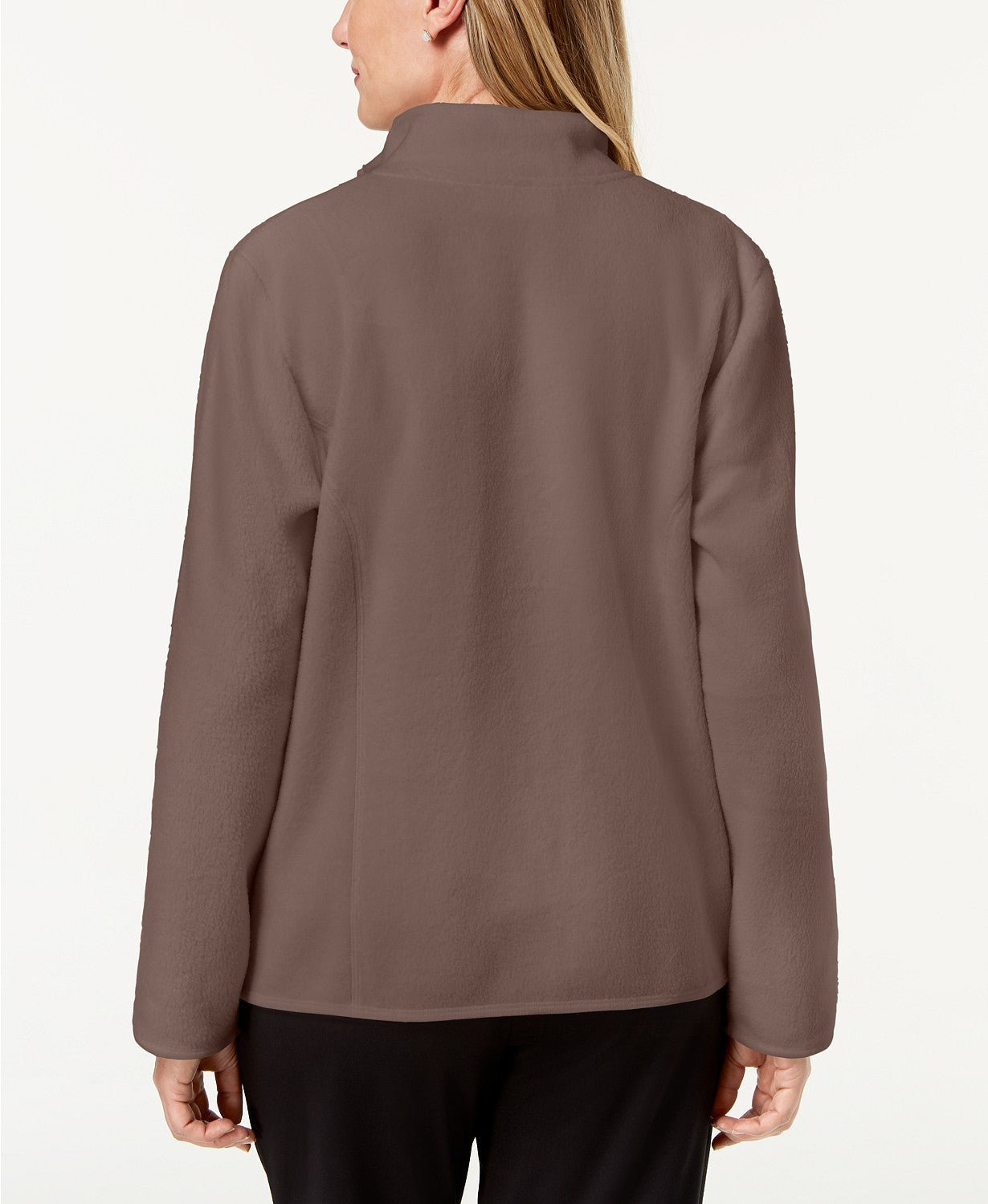 Jaqueta de lã Karen Scott Petite Zeroproof feminina, marrom, tamanho pequeno grande