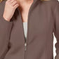 Jaqueta de lã Karen Scott Petite Zeroproof feminina, marrom, tamanho pequeno grande