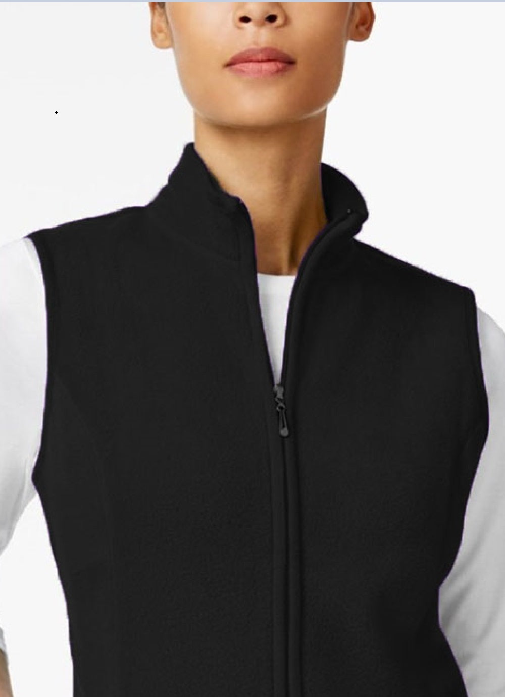 Colete de lã Karen Scott Petite Zeroproof feminino, preto, tamanho médio