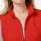 Karen Scott Colete Feminino Petite Fleece com Zíper Frontal Vermelho Tamanho Pequeno