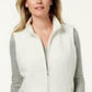 Colete feminino Karen Scott Fleece com zíper frontal, branco, tamanho pequeno, extra grande