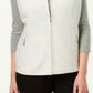 Colete feminino Karen Scott Fleece com zíper frontal, branco, tamanho pequeno, extra grande