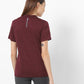 Camiseta feminina estampada com decote em V estilo vinho tamanho pequeno GG