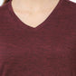 Camiseta feminina estampada com decote em V estilo vinho tamanho pequeno GG