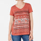 Camiseta feminina pequena com estampa estilo &amp; co laranja escuro tamanho pequeno grande